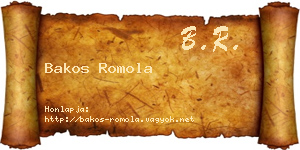 Bakos Romola névjegykártya