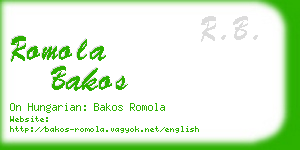 romola bakos business card